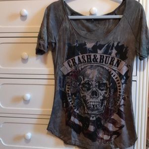 embellished crash and burn tee